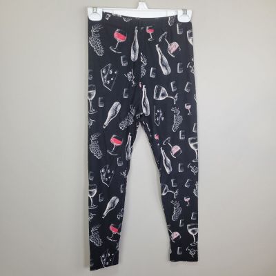 Wine and Cheese Novelty Print Capri Leggings Plus Size One Size Fits All